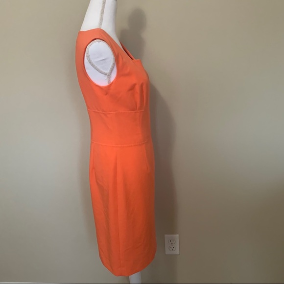 ANTONIO MELANI Orange Sleeveless Dress Sz 4 - Picture 4 of 6